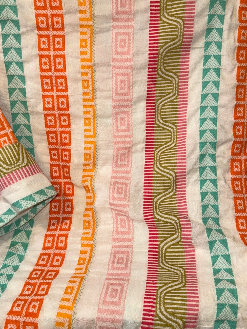 Tru Luxe Jeans Multicolor Geometric Stripe V-Neck Tunic - Picture 6 of 6